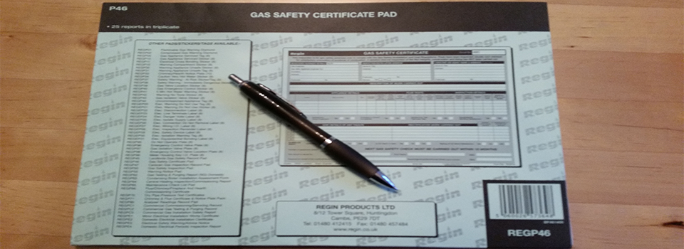 Gas Safety Certificate Pad